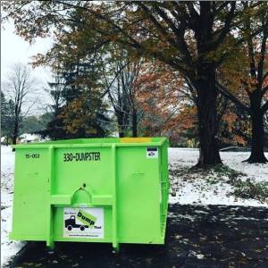 dumpster rental driveway snow